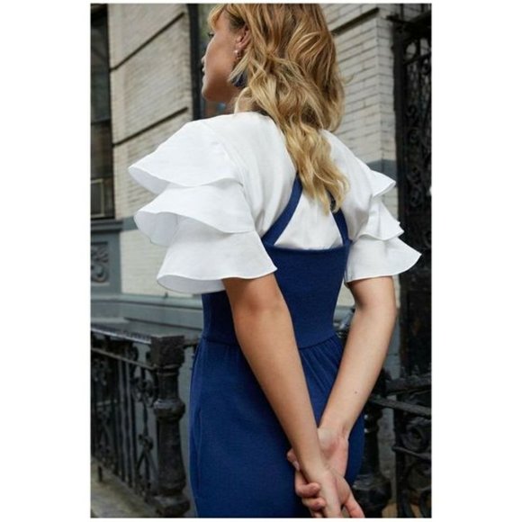 Club Monaco Tops - Club Monaco Silk Ruffle Sleeve Top